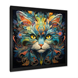 Cosmic Teal Cat With Mysterious Gaze - Cat Wall Art Prints