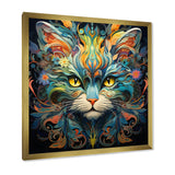 Cosmic Teal Cat With Mysterious Gaze - Cat Wall Art Prints