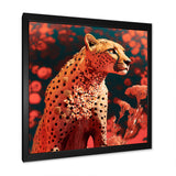 Pink Floral Cheetah - Orange Cheetah Wall Art
