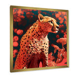 Pink Floral Cheetah - Orange Cheetah Wall Art