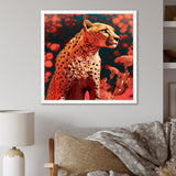 Pink Floral Cheetah - Orange Cheetah Wall Art