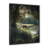 Cows Walking Near A Lake Rural Scene - Cow Living Room Wall Art