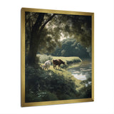 Cows Walking Near A Lake Rural Scene - Cow Living Room Wall Art