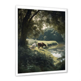 Cows Walking Near A Lake Rural Scene - Cow Living Room Wall Art