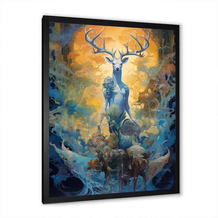 Majestic Deer In Magical Forest - Deer Canvas Wall Art