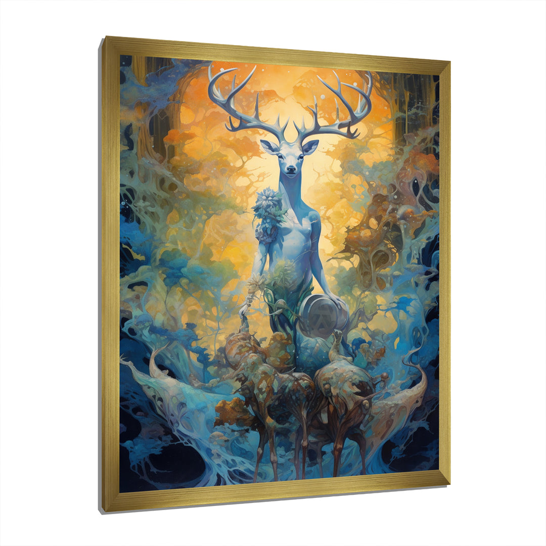Majestic Deer In Magical Forest - Deer Canvas Wall Art