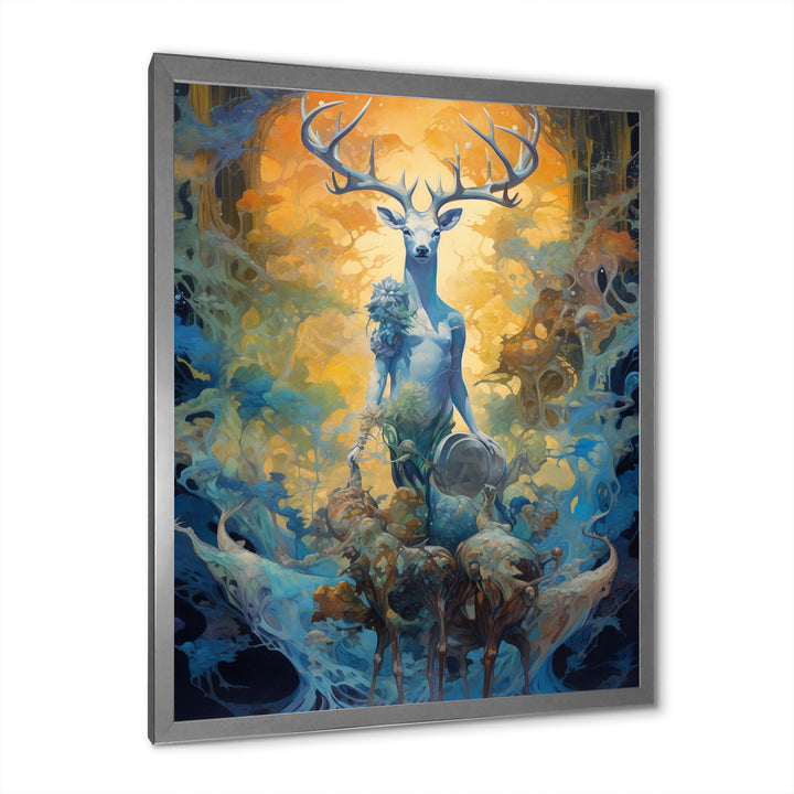 Majestic Deer In Magical Forest - Deer Canvas Wall Art