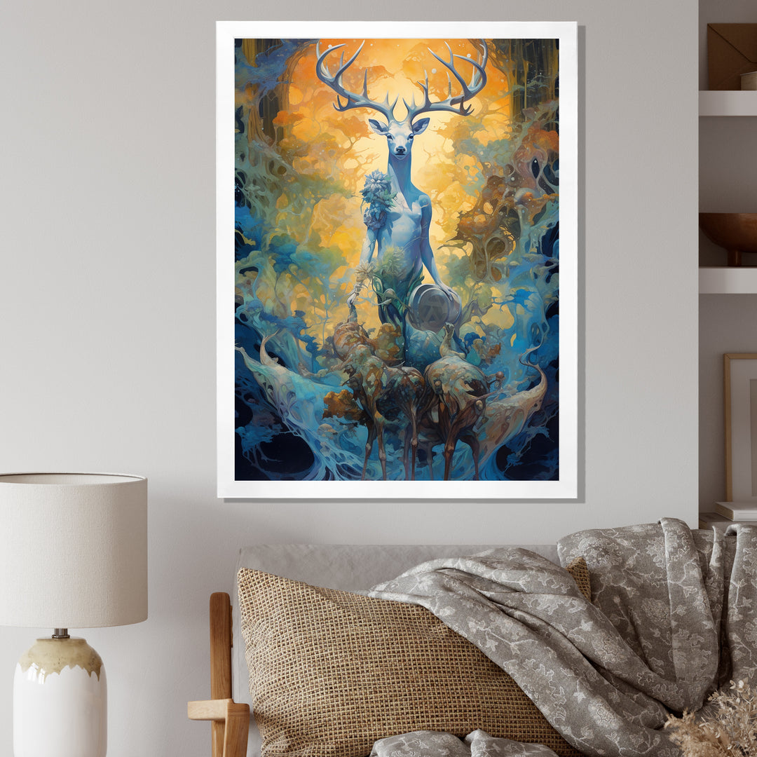 Majestic Deer In Magical Forest - Deer Canvas Wall Art