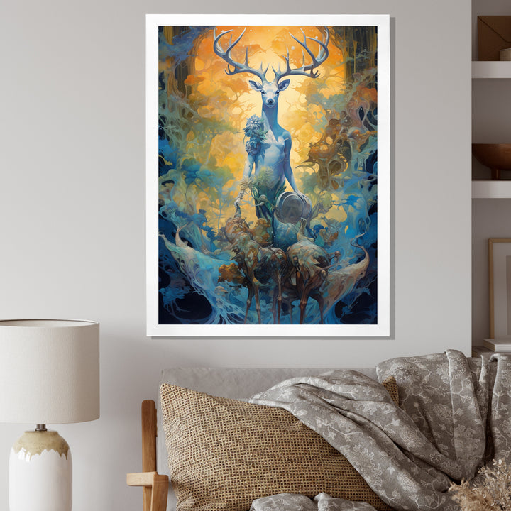 Majestic Deer In Magical Forest - Deer Canvas Wall Art