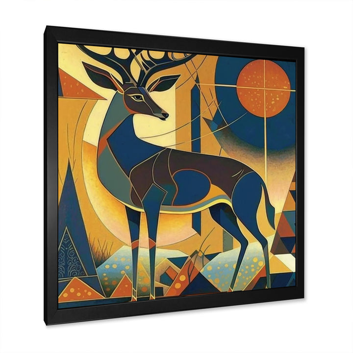 Gracious Deer Retro Geometric - Deer Wall Decor
