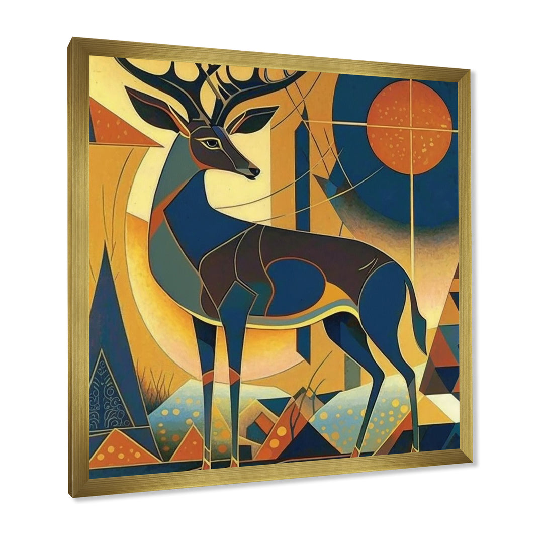 Gracious Deer Retro Geometric - Deer Wall Decor