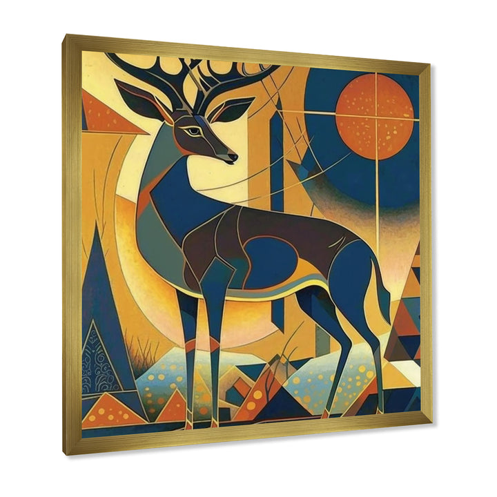 Gracious Deer Retro Geometric - Deer Wall Decor