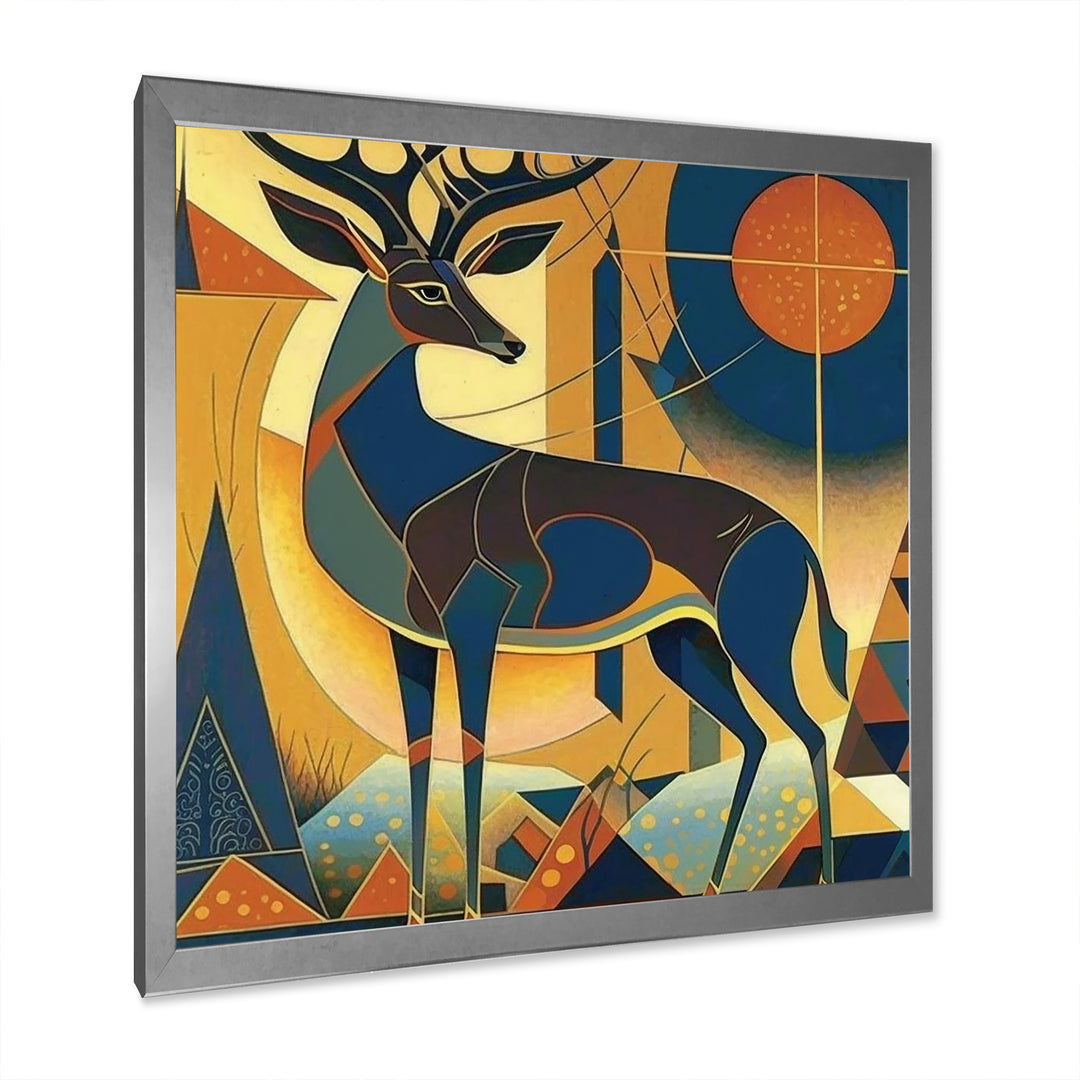 Gracious Deer Retro Geometric - Deer Wall Decor