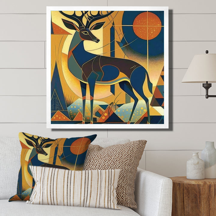 Gracious Deer Retro Geometric - Deer Wall Decor