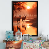 Two Deers At Sunset Nature Photography - Deer Wall Art Prints