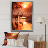 Two Deers At Sunset Nature Photography - Deer Wall Art Prints