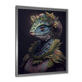 Blue Dino Wearing Reptile Suit - Dinosaur Framed Canvas Art
