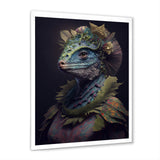 Blue Dino Wearing Reptile Suit - Dinosaur Framed Canvas Art