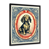 Retro Illustration Of Cute Dachshund - Dog Daschund Living Room Wall Art