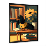 Cute Dachshund With Yellow Sweater On A Chair - Dog Daschund Wall Decor