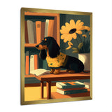 Cute Dachshund With Yellow Sweater On A Chair - Dog Daschund Wall Decor