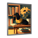 Cute Dachshund With Yellow Sweater On A Chair - Dog Daschund Wall Decor