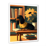 Cute Dachshund With Yellow Sweater On A Chair - Dog Daschund Wall Decor