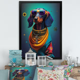 Snoop Dachshund With Cool Sunglasses - Multi-Color Dog Daschund Wall Art