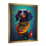 Snoop Dachshund With Cool Sunglasses - Multi-Color Dog Daschund Wall Art