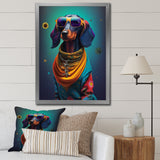 Snoop Dachshund With Cool Sunglasses - Multi-Color Dog Daschund Wall Art