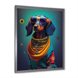 Snoop Dachshund With Cool Sunglasses - Multi-Color Dog Daschund Wall Art