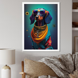 Snoop Dachshund With Cool Sunglasses - Multi-Color Dog Daschund Wall Art