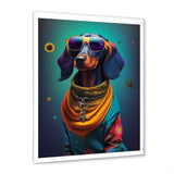 Snoop Dachshund With Cool Sunglasses - Multi-Color Dog Daschund Wall Art