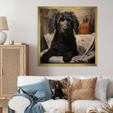 Dog Reading Newspaper On Toilet - Dog Wall Decor