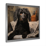 Dog Reading Newspaper On Toilet - Dog Wall Decor