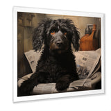 Dog Reading Newspaper On Toilet - Dog Wall Decor