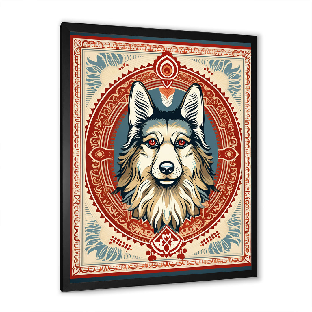 Retro Illustration Of Courteous Dog - Dog Wall Art Prints