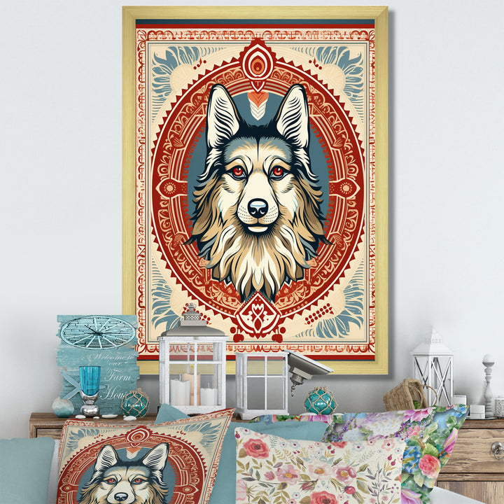 Retro Illustration Of Courteous Dog - Dog Wall Art Prints