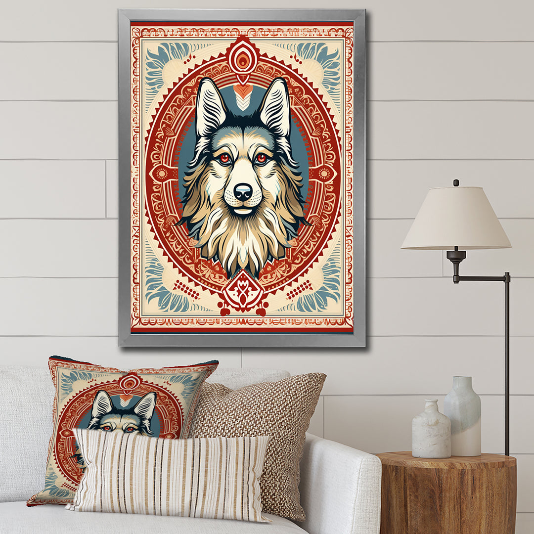 Retro Illustration Of Courteous Dog - Dog Wall Art Prints