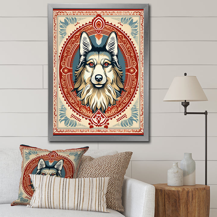 Retro Illustration Of Courteous Dog - Dog Wall Art Prints