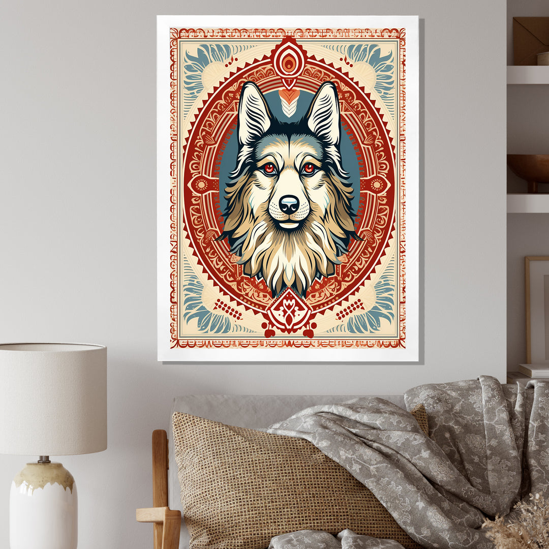 Retro Illustration Of Courteous Dog - Dog Wall Art Prints