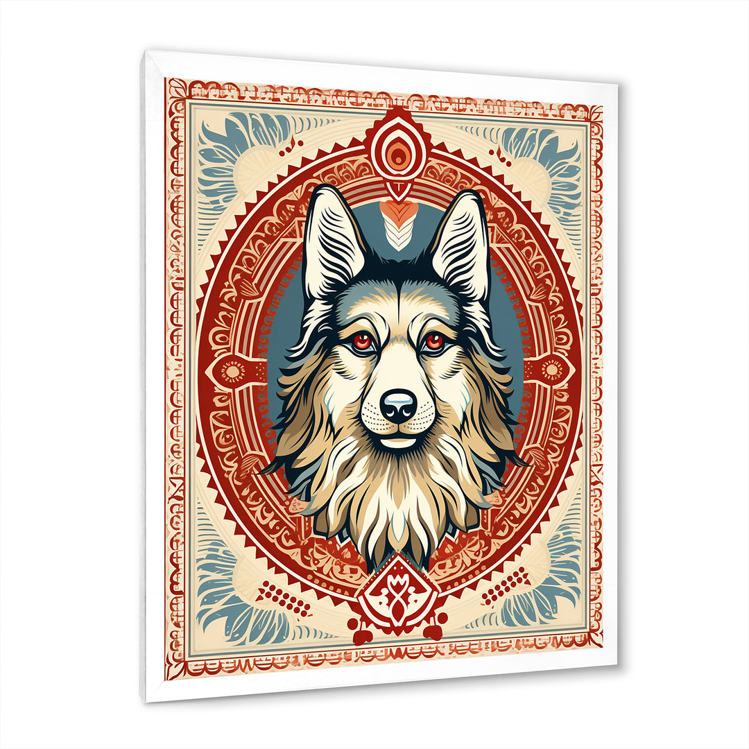 Retro Illustration Of Courteous Dog - Dog Wall Art Prints