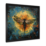 Expressive Painting Of Dragonfly - Dragonfly Living Room Wall Art