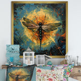 Expressive Painting Of Dragonfly - Dragonfly Living Room Wall Art