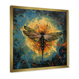 Expressive Painting Of Dragonfly - Dragonfly Living Room Wall Art