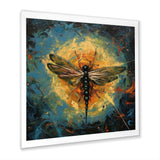 Expressive Painting Of Dragonfly - Dragonfly Living Room Wall Art