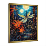 Majestic Dragonfly In Enchanted Forest - Blue Dragonfly Wall Art