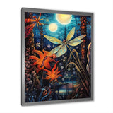 Majestic Dragonfly In Enchanted Forest - Blue Dragonfly Wall Art