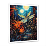 Majestic Dragonfly In Enchanted Forest - Blue Dragonfly Wall Art