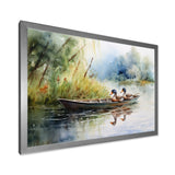 Ducks In A little Boat On The Lake - Duck Bedroom Wall Art